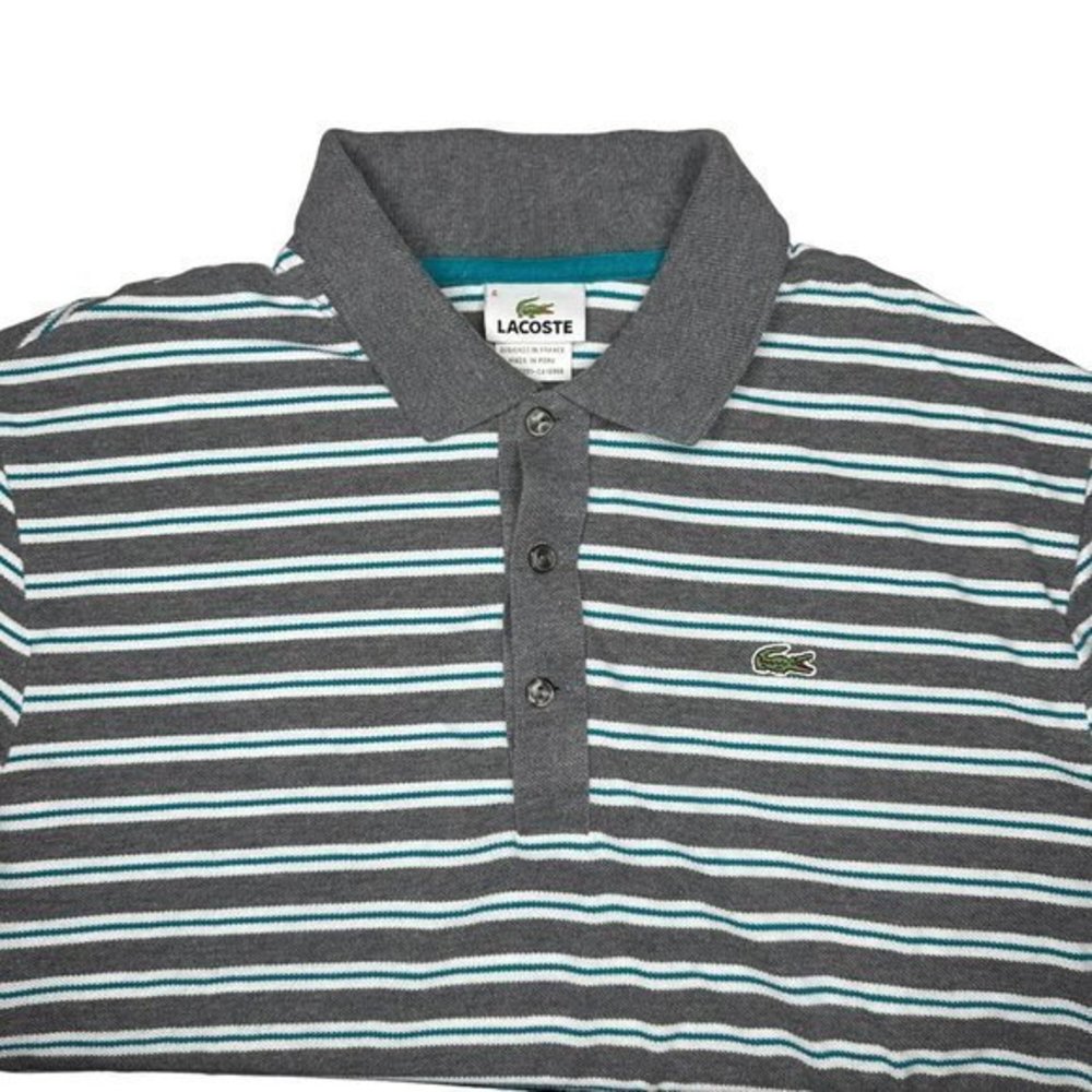 Lacoste Men's Green Gray Golf Tennis‎ Cotton Polo Size 6